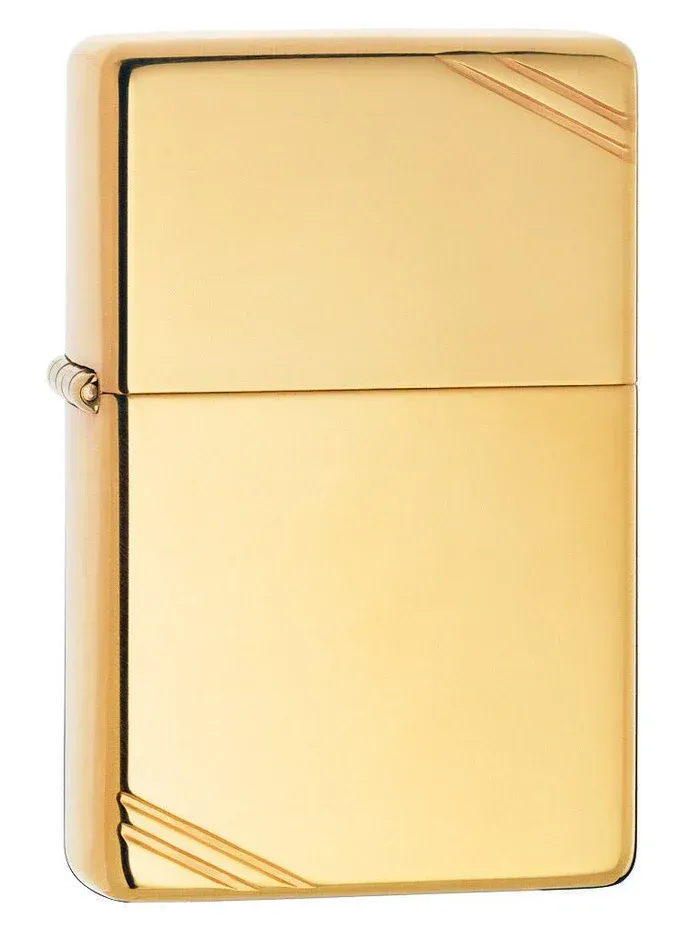 High polish brass Zippo pipe lighter with vintage engraving and pipe insert – SKU 270PL