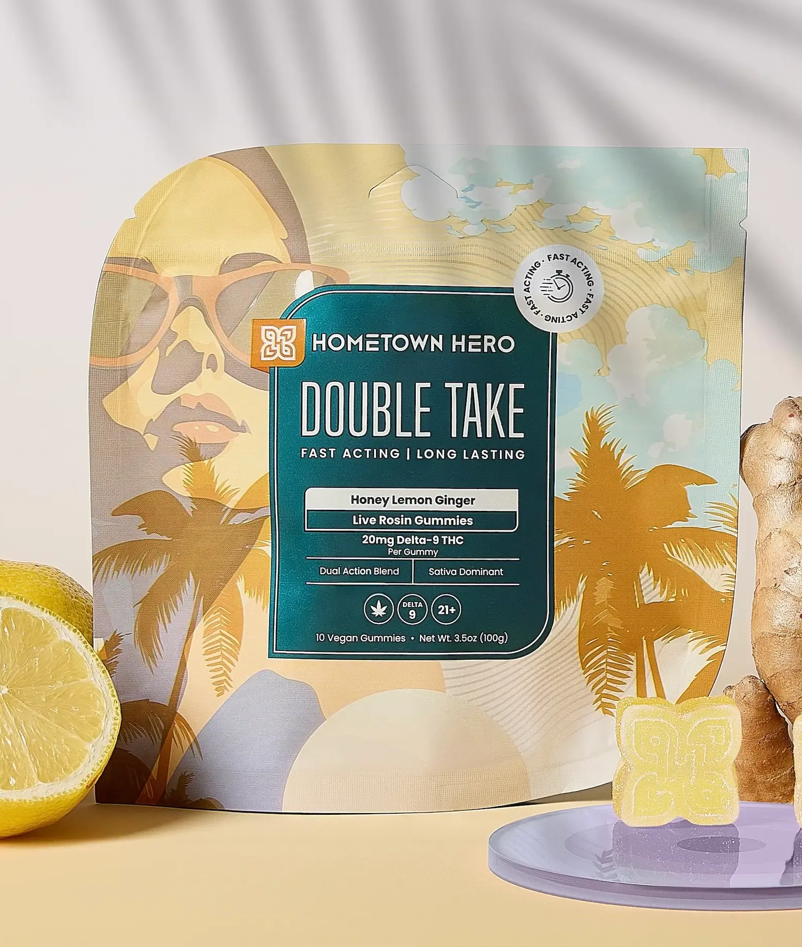 Double Take Honey Lemon Ginger Live Rosin Gummies