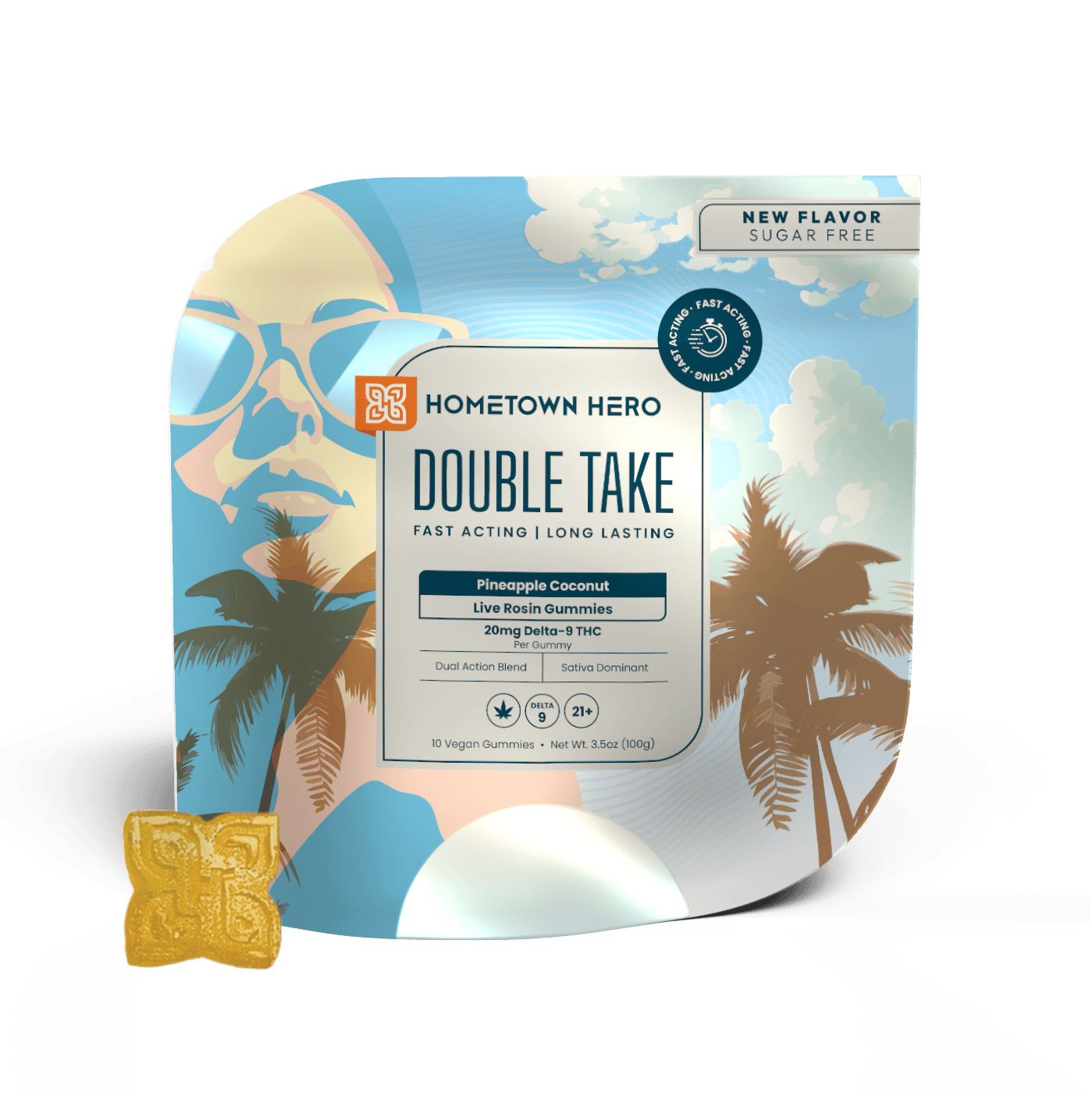Double Take Pineapple Coconut Live Rosin Gummies