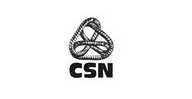 Le logo de CSN, présentant une icône géométrique stylisée en forme de boucle entrelacée au-dessus du texte noir « CSN ».