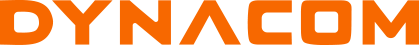 Le texte « DYNACOM » en caractères gras orange sans empattement.