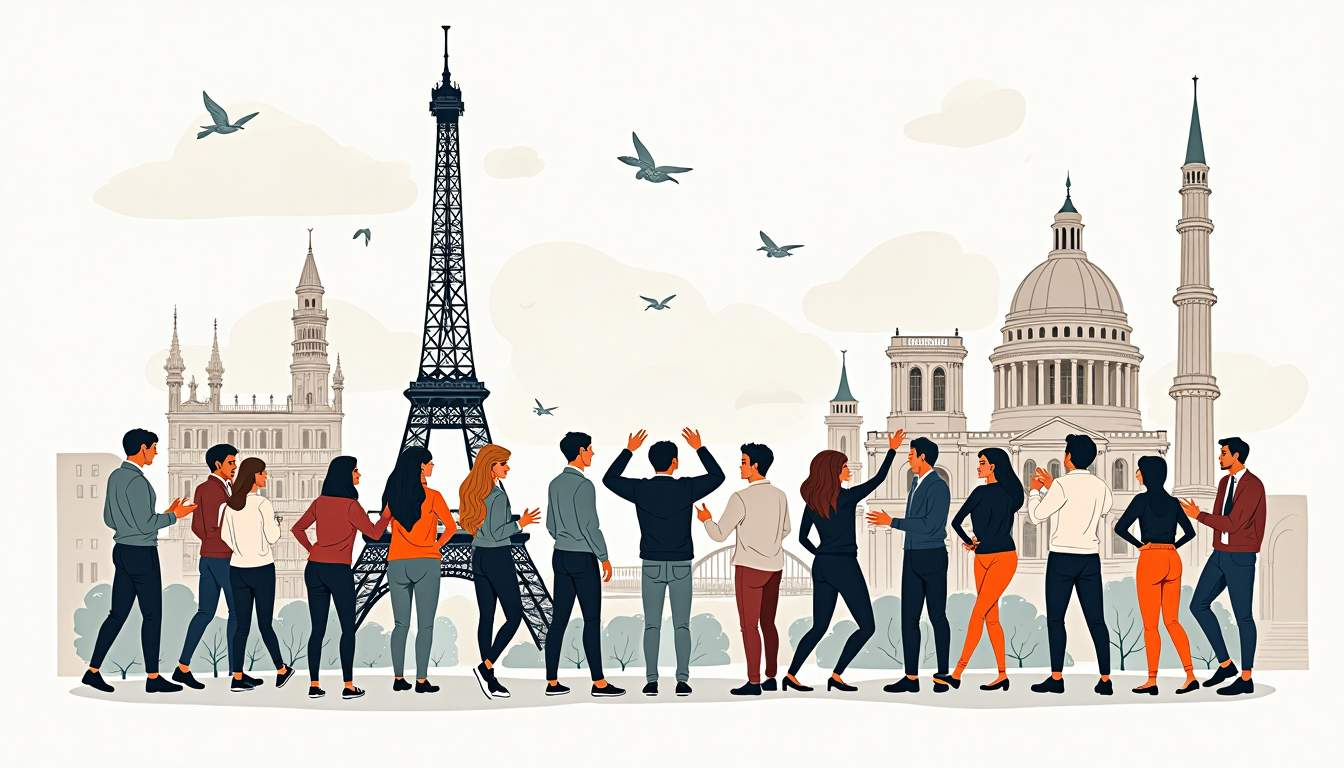 des personnes devant la tour eiffel à paris