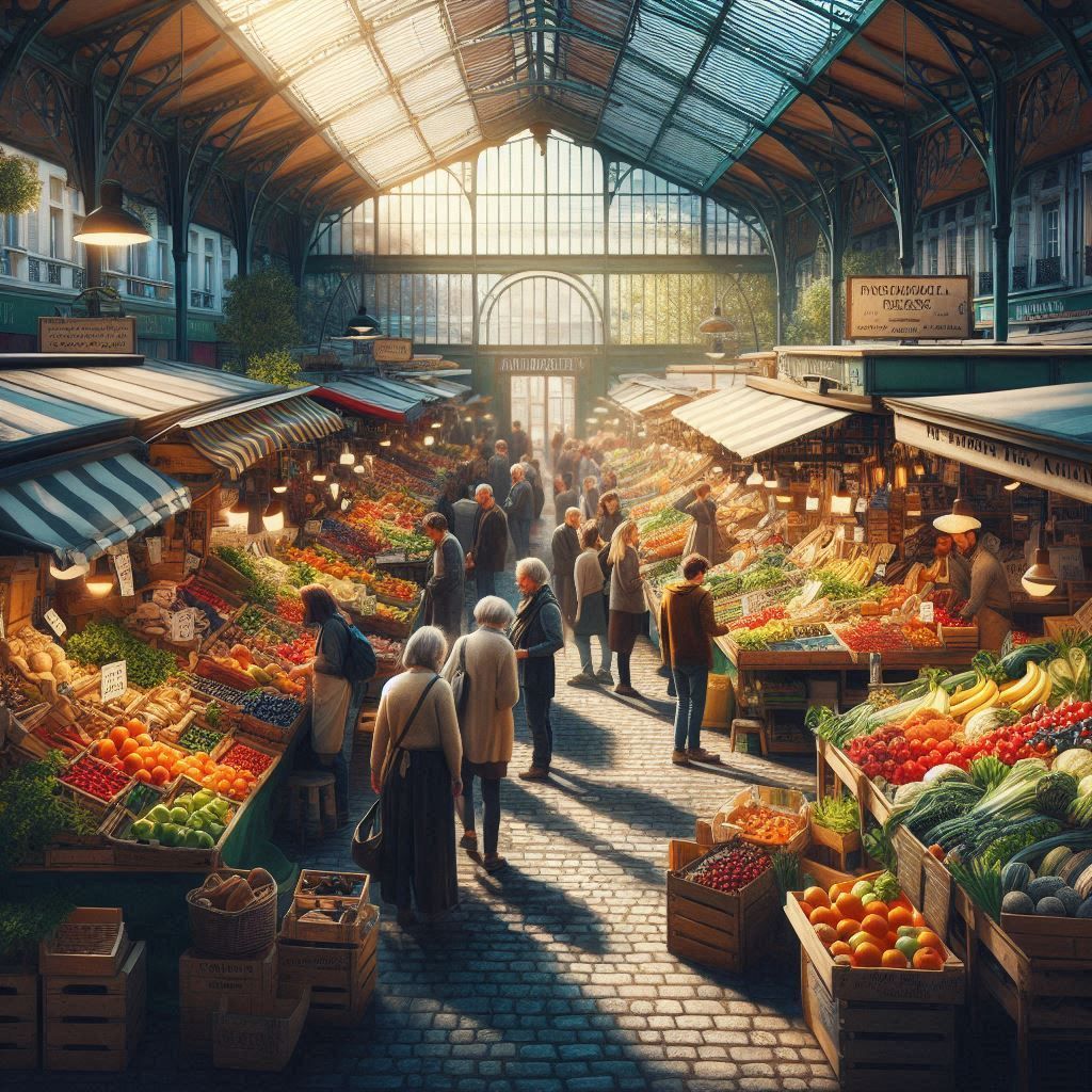 Un grand bâtiment avec beaucoup de gens qui le traversent.