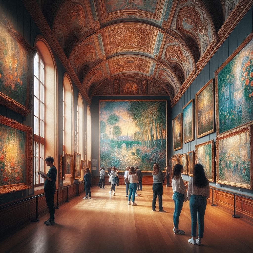 Un grand bâtiment avec beaucoup de gens qui le traversent.