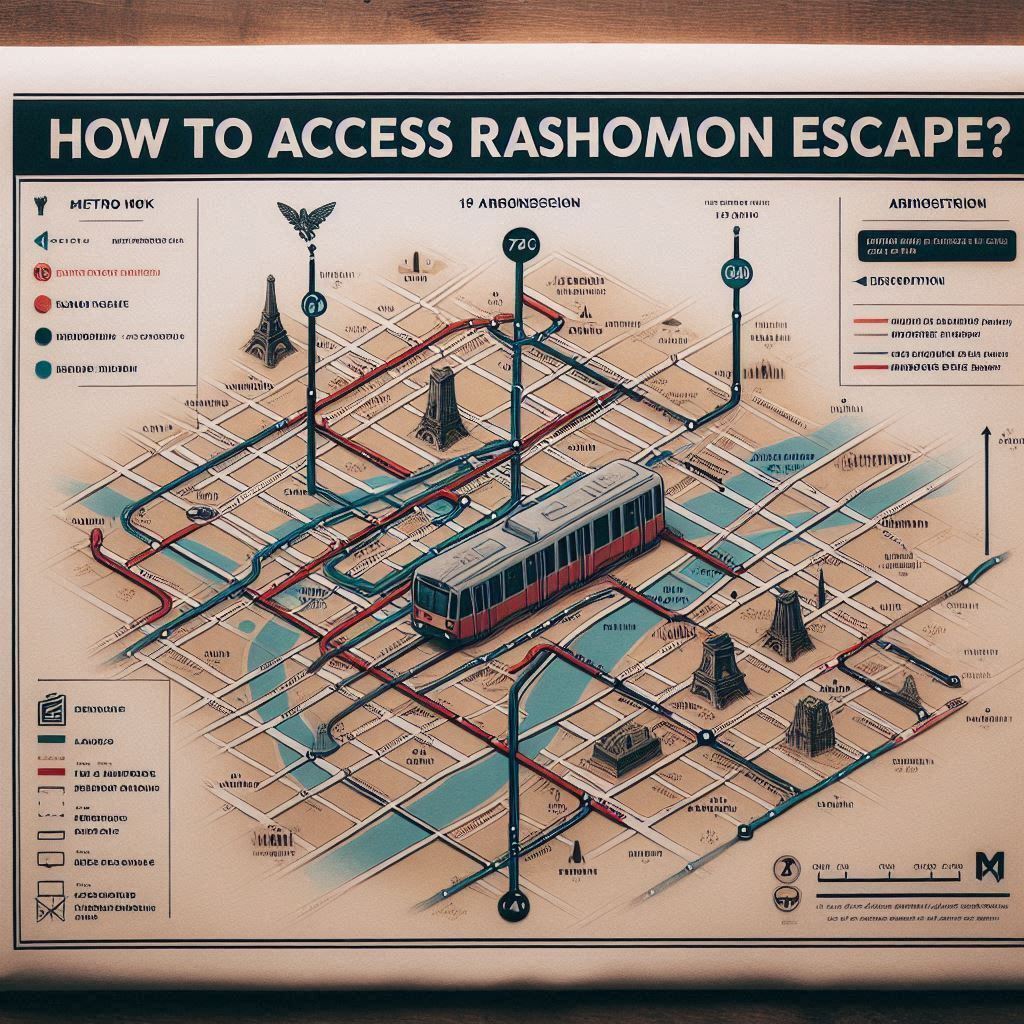 Une carte montrant comment accéder aux évasions de Rashomon