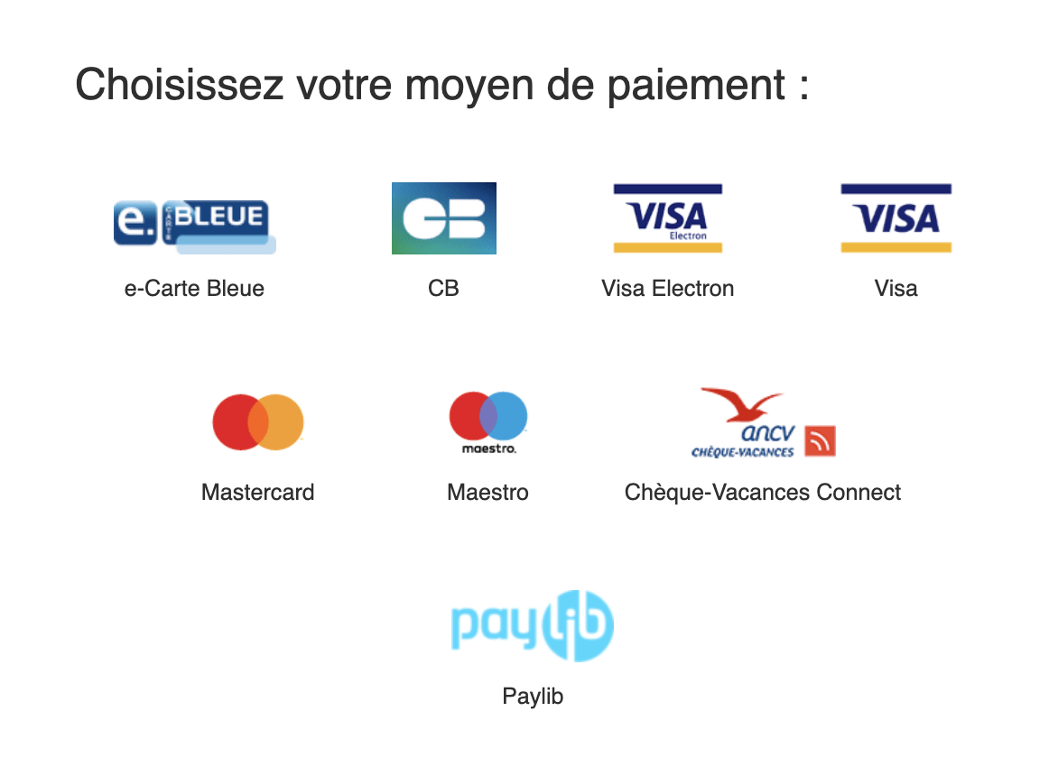 Logos des moyens de paiement