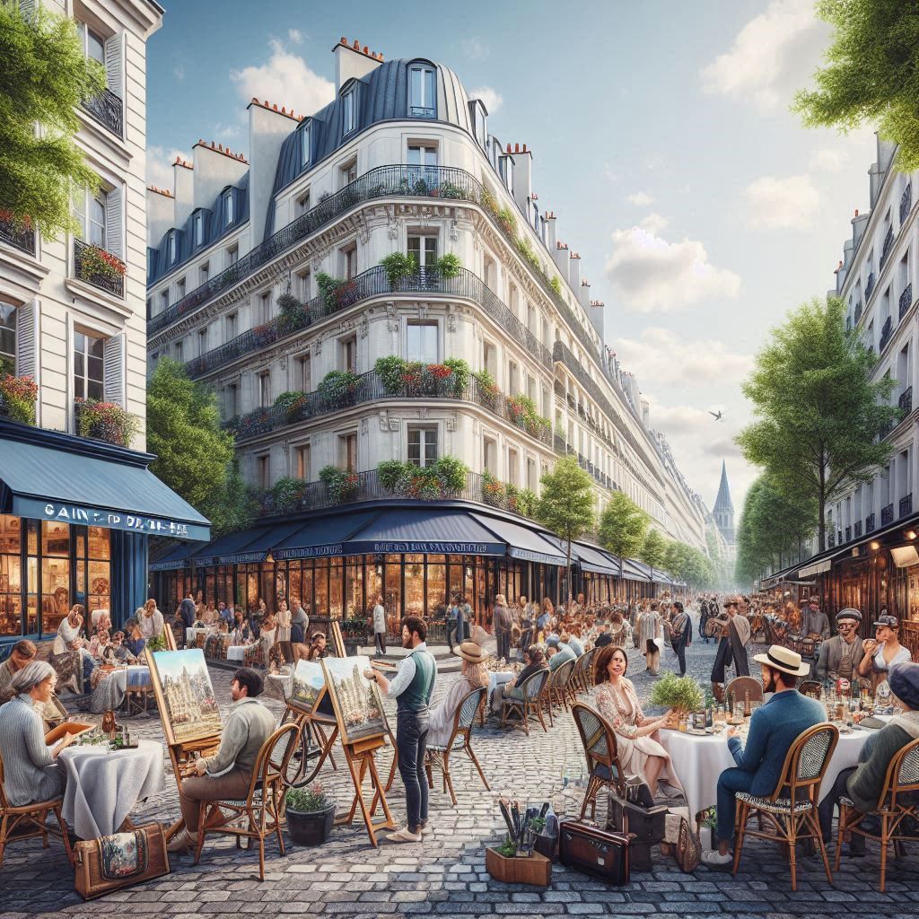 Un grand bâtiment avec beaucoup de gens qui le traversent.