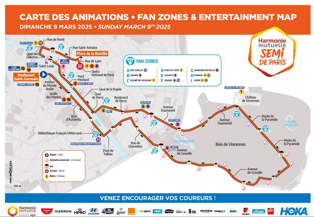 Parcours semi marathon de paris 2025