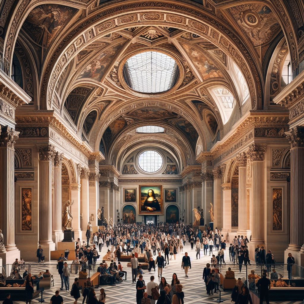 Un grand bâtiment avec beaucoup de gens qui le traversent.