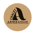 Logo per Chalet Ammiraglio: cerchio marrone chiaro con testo nero e una