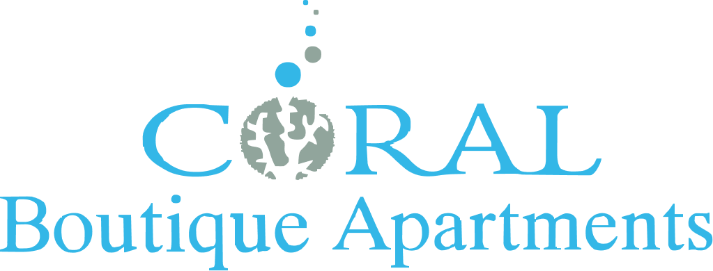 Logo for Coral Boutique Apartments in blue.