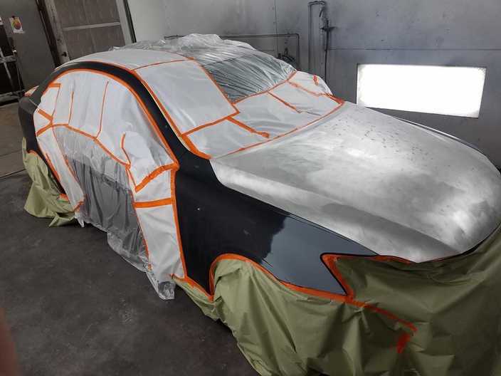 Car Being Painted — Auto Body Painting in Valley, WA