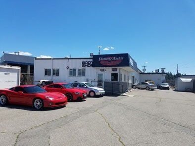 cars parked out front of building - auto painting - Valley Auto Painting & body - Spokane Valley