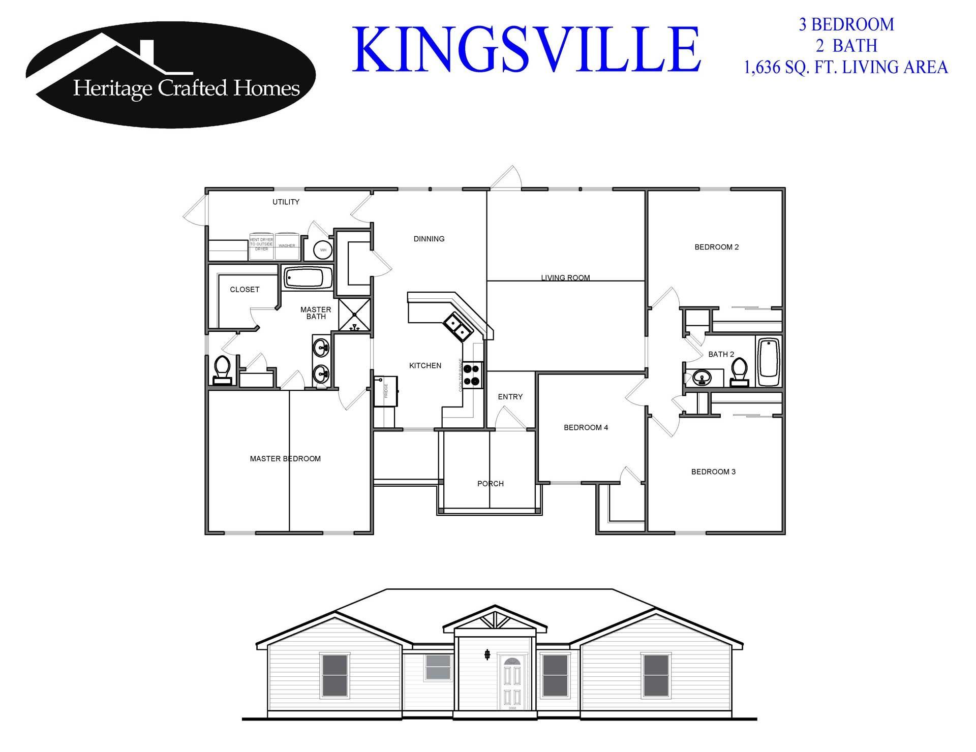 Kingsville brochure — San Antonio, TX — Heritage Crafted Homes