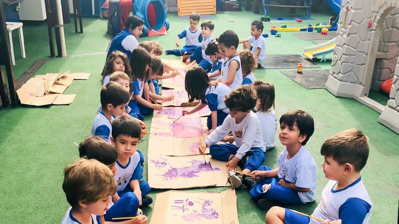Artes na Escola Infantil Aquarela em Piracicaba