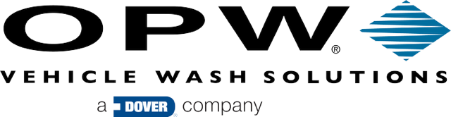 OPW Vehicle Wash Solutions logo with blue diamond icon and “a Dover company” text