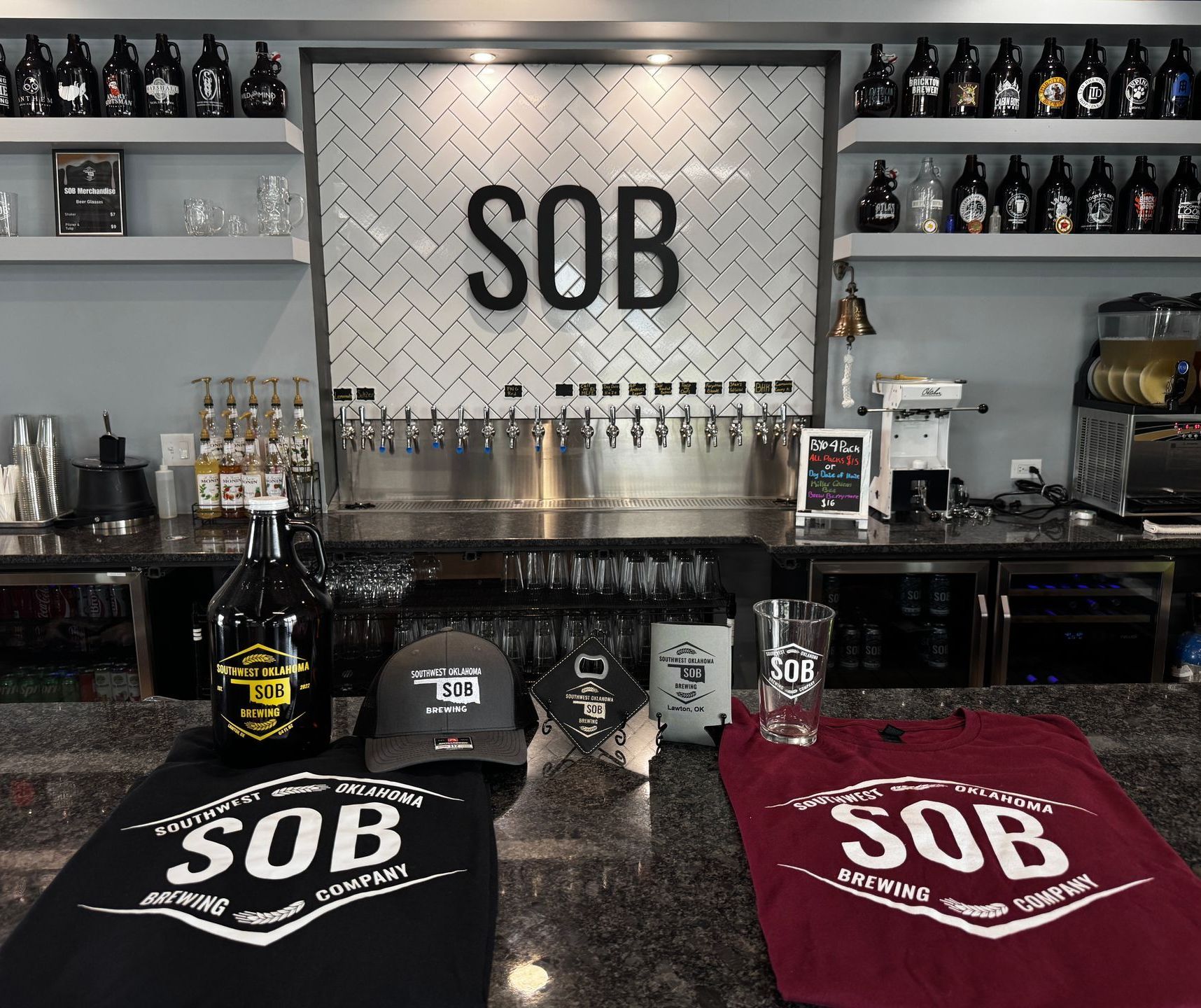 A computer generated image of a restaurant with a sign that says sob
