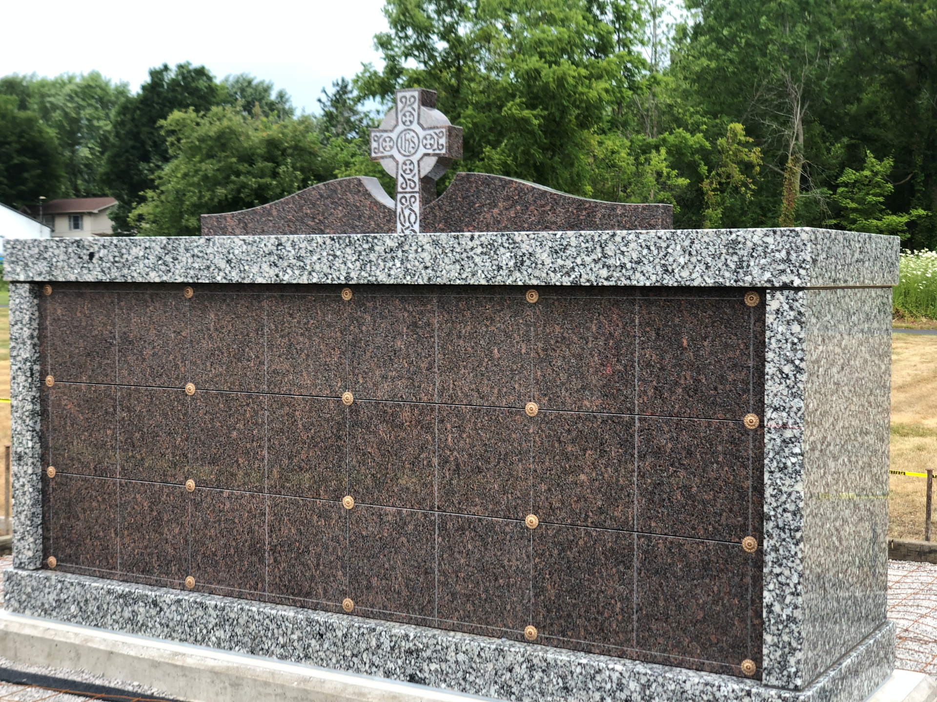 Grave With Cross On Top Of It - Le Roy, NY - Derrick Monument Company Inc