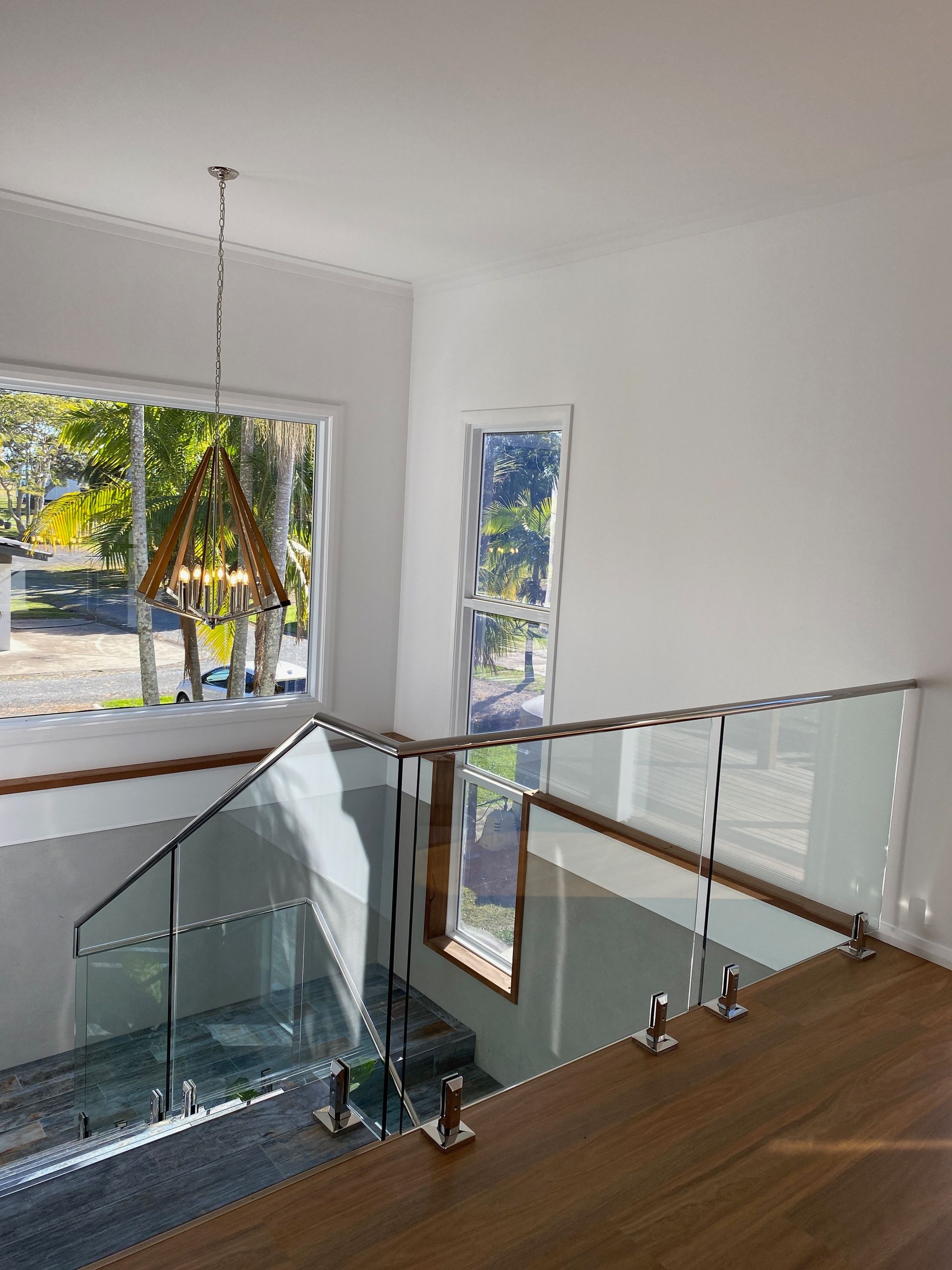 Residential Glass Staircase Railings — Steel Fabrication In Taree, NSW