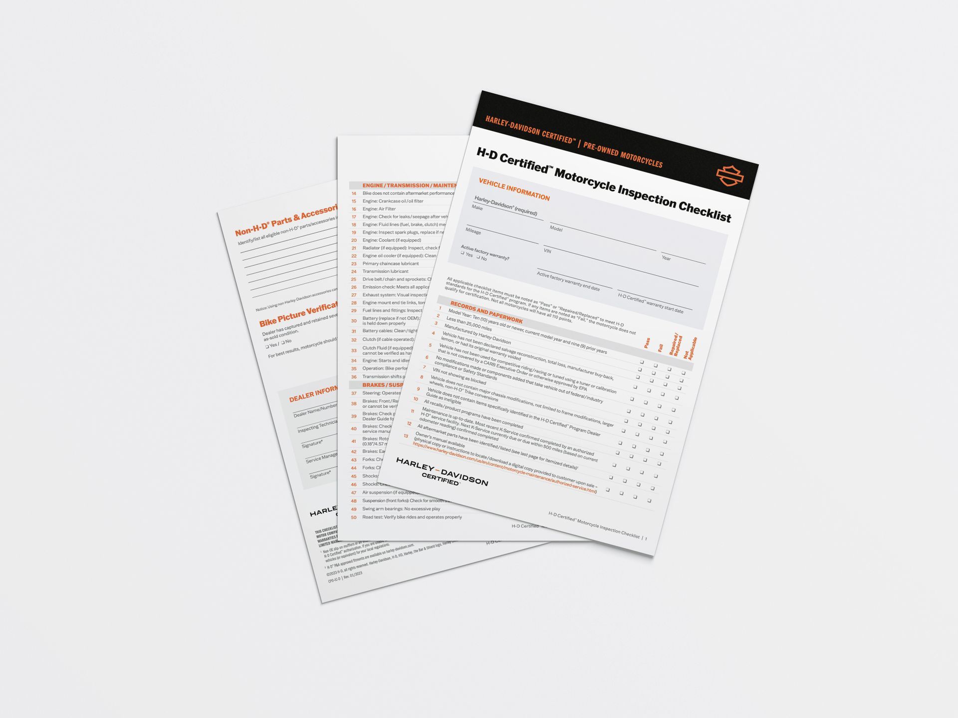 Harley Davidson Financial Services dealer checklist