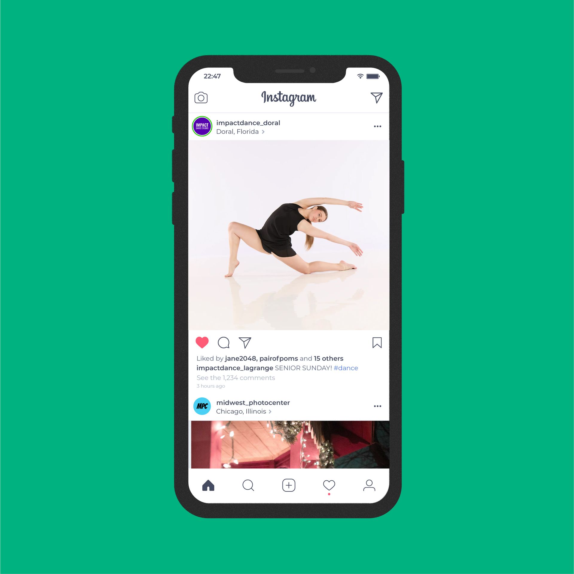 Sample of dance photography on iPhone