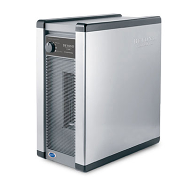 Silver air purifier with black trim, control dial, and vent.