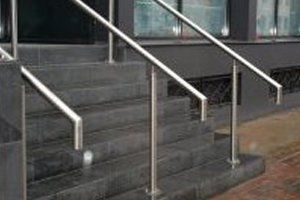 stainless steel handrails installed at office premises
