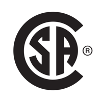 A black and white logo for a company called csa.