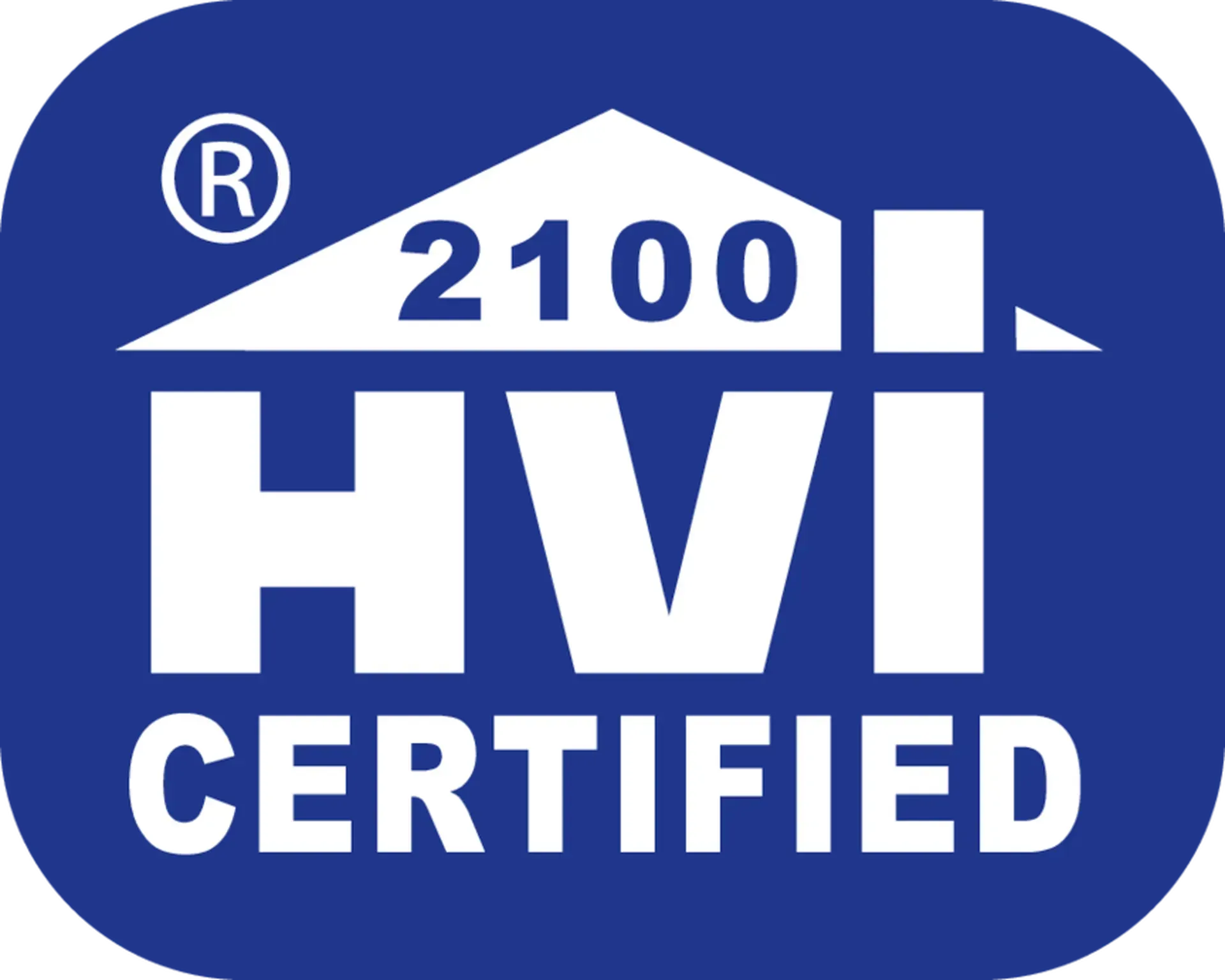 A blue logo that says 2100 hvi certified