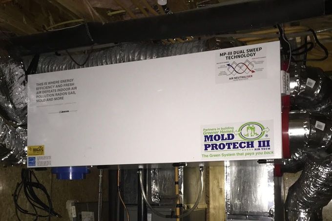 A white box with a sticker on it that says mold protech iii