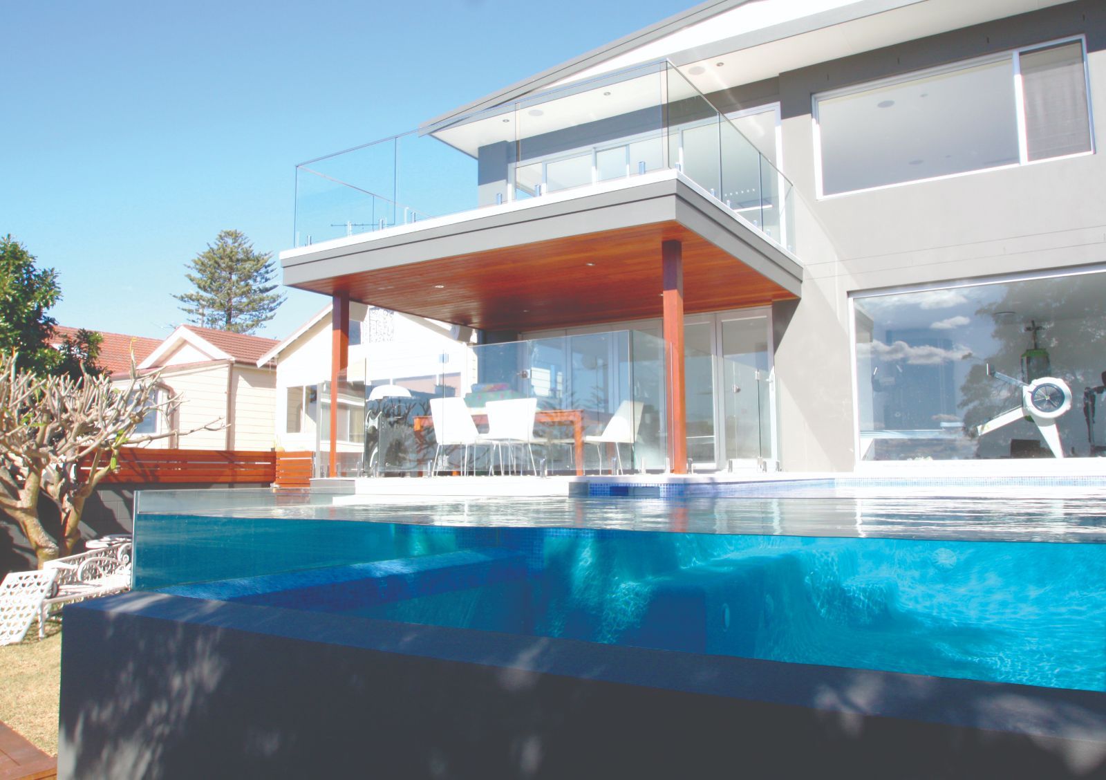 Modern House With Swimming Pool — Mid Coast Glass Fencing In Old Bar, NSW