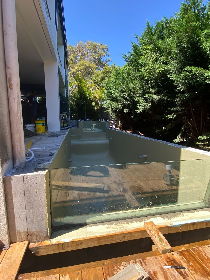 Under Construction Of Swimming Pool — Mid Coast Glass Fencing In Old Bar, NSW
