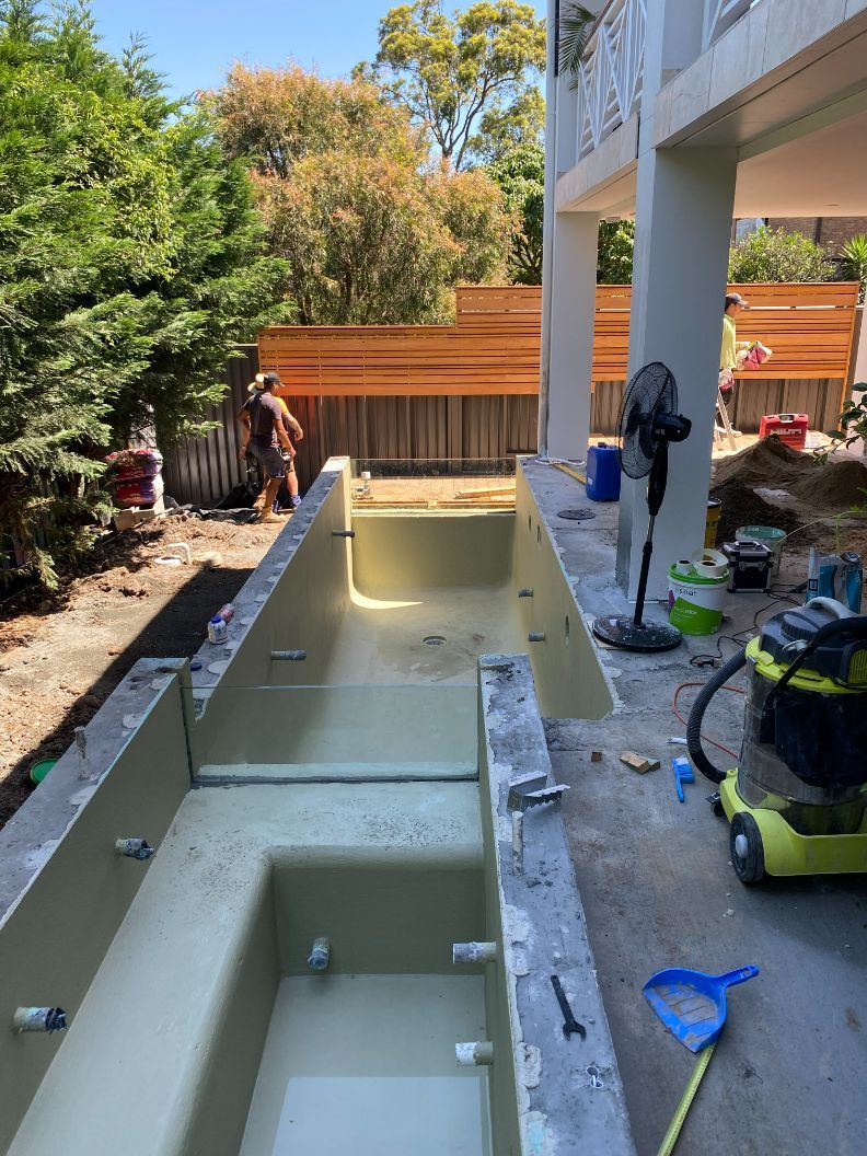 Two Swimming Pool Under Construction — Mid Coast Glass Fencing In Old Bar, NSW
