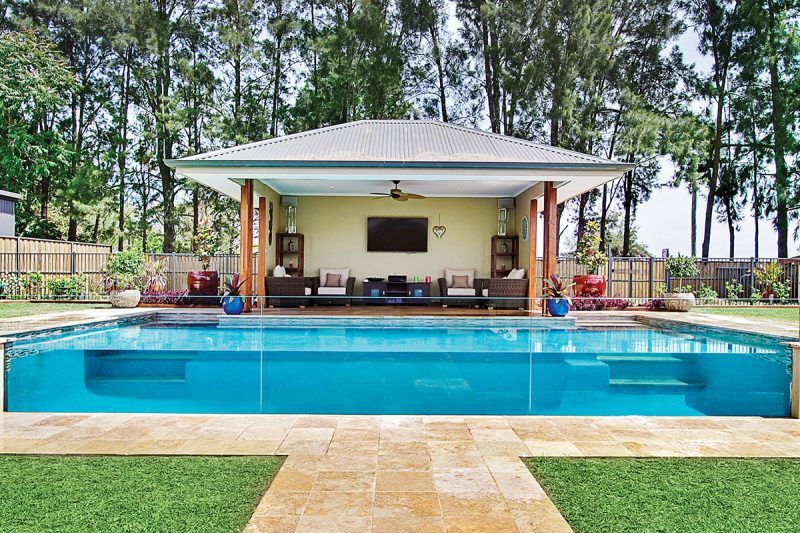 Front  View Of Glass Pool Window Old Bar — Mid Coast Glass Fencing In Old Bar, NSW