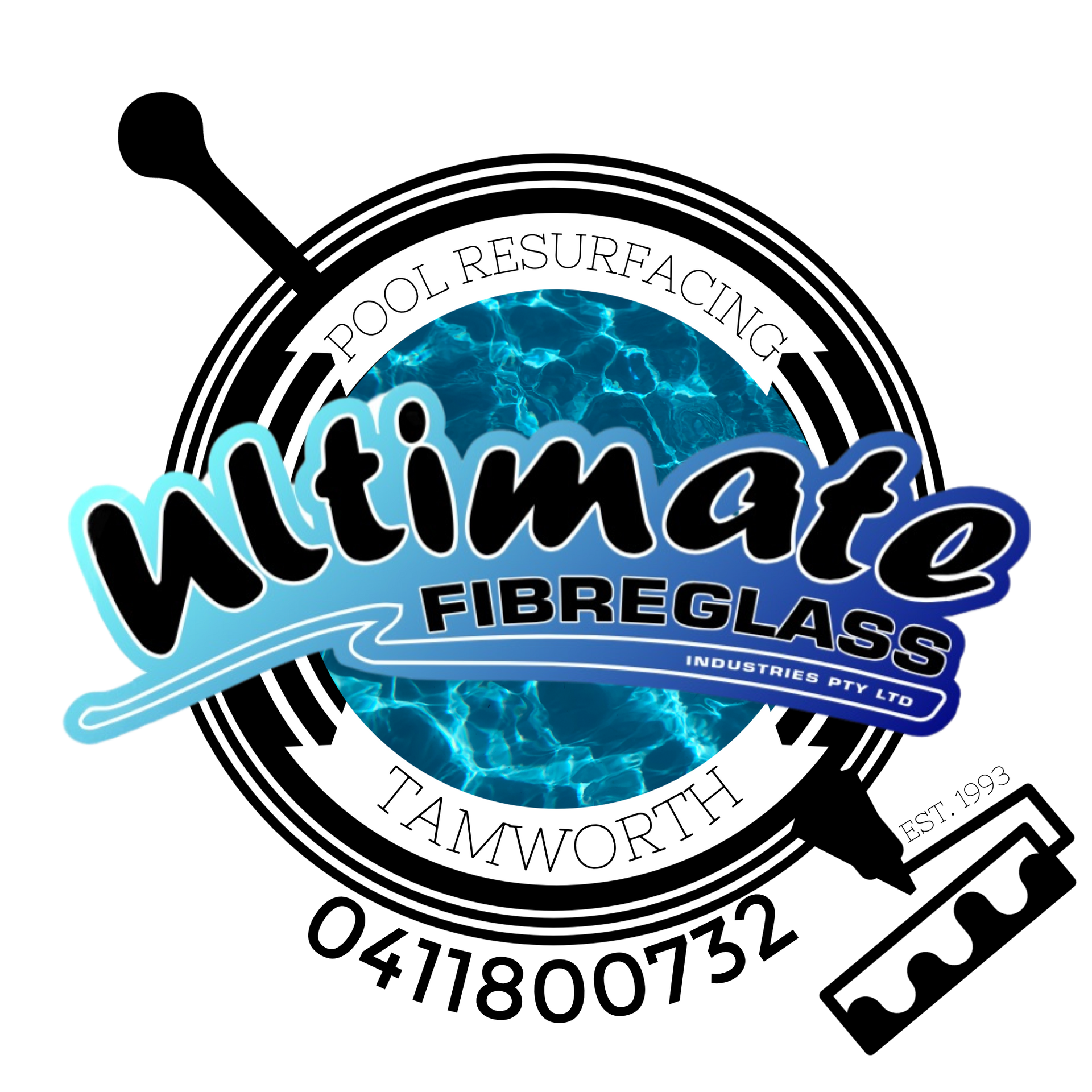 Ultimate fibreglass and flexi seal waterproofing logos