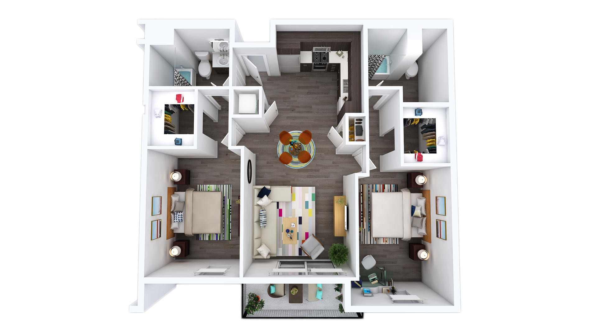 Floor Plan K-E1: 1 Bed · 1 Bath