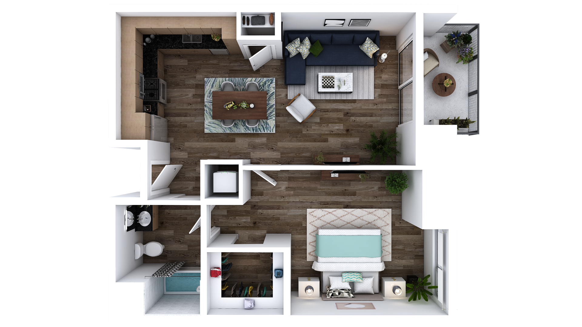Floor Plan L-E3: 1 Bed · 1 Bath