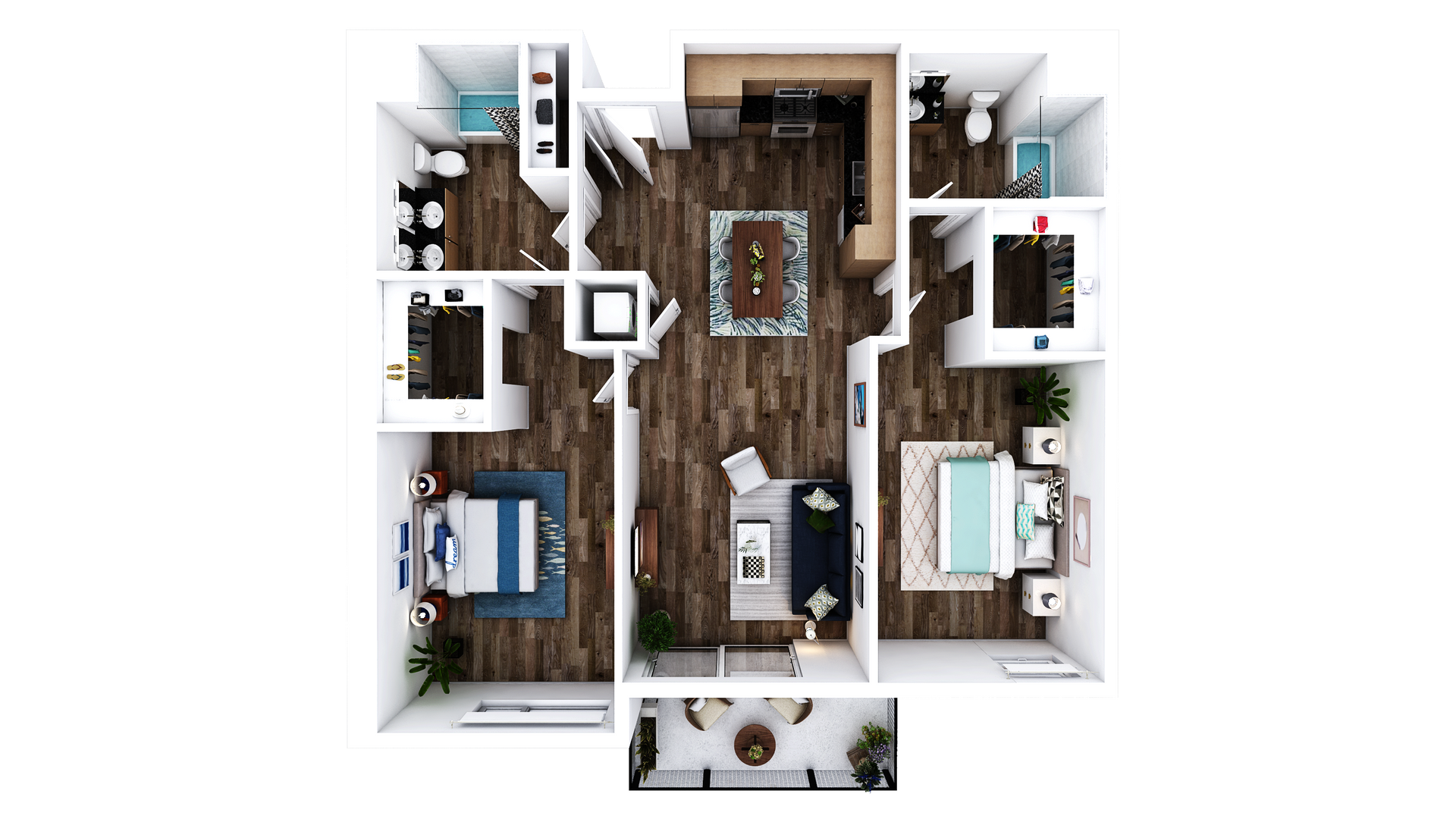 Floor Plan L-R1: 2 Bed · 2 Bath