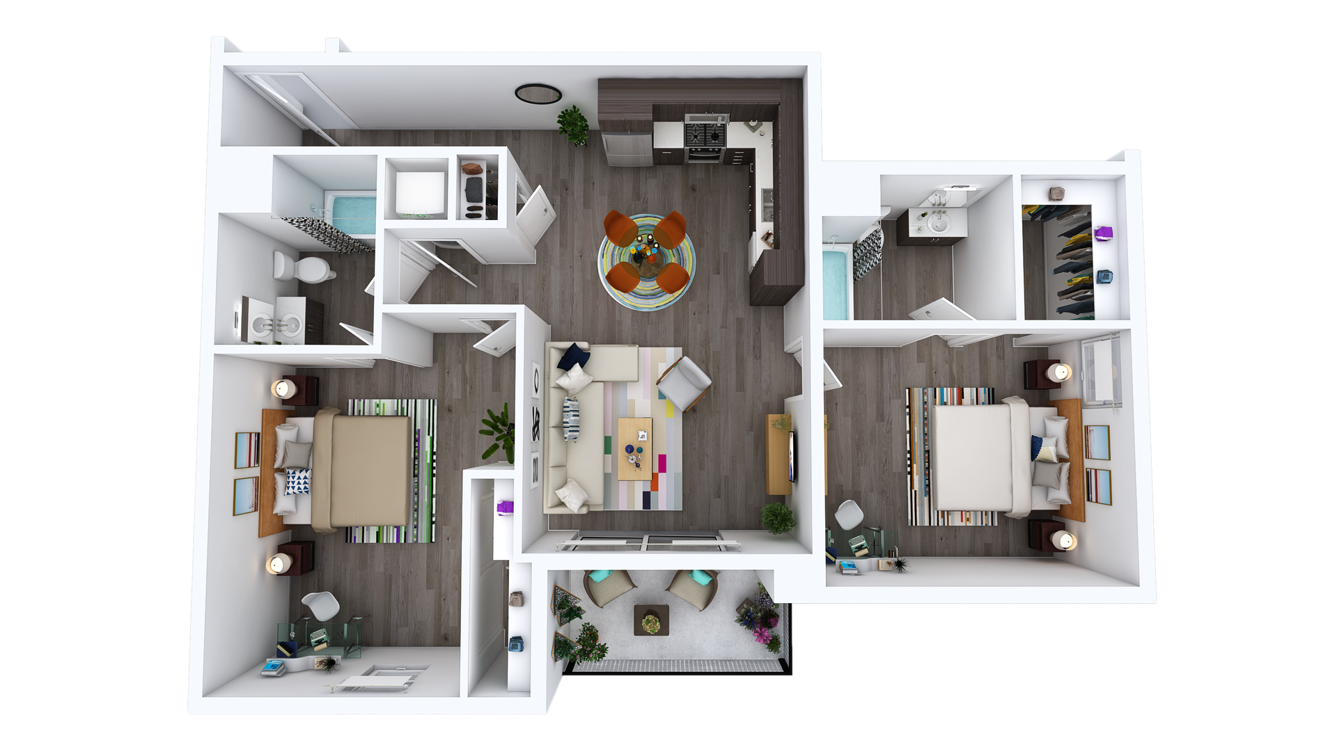 Floor Plan L-T: 2 Bed · 2 Bath