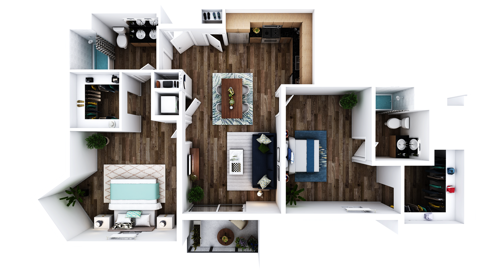 Floor Plan L-V: 2 Bed · 2 Bath