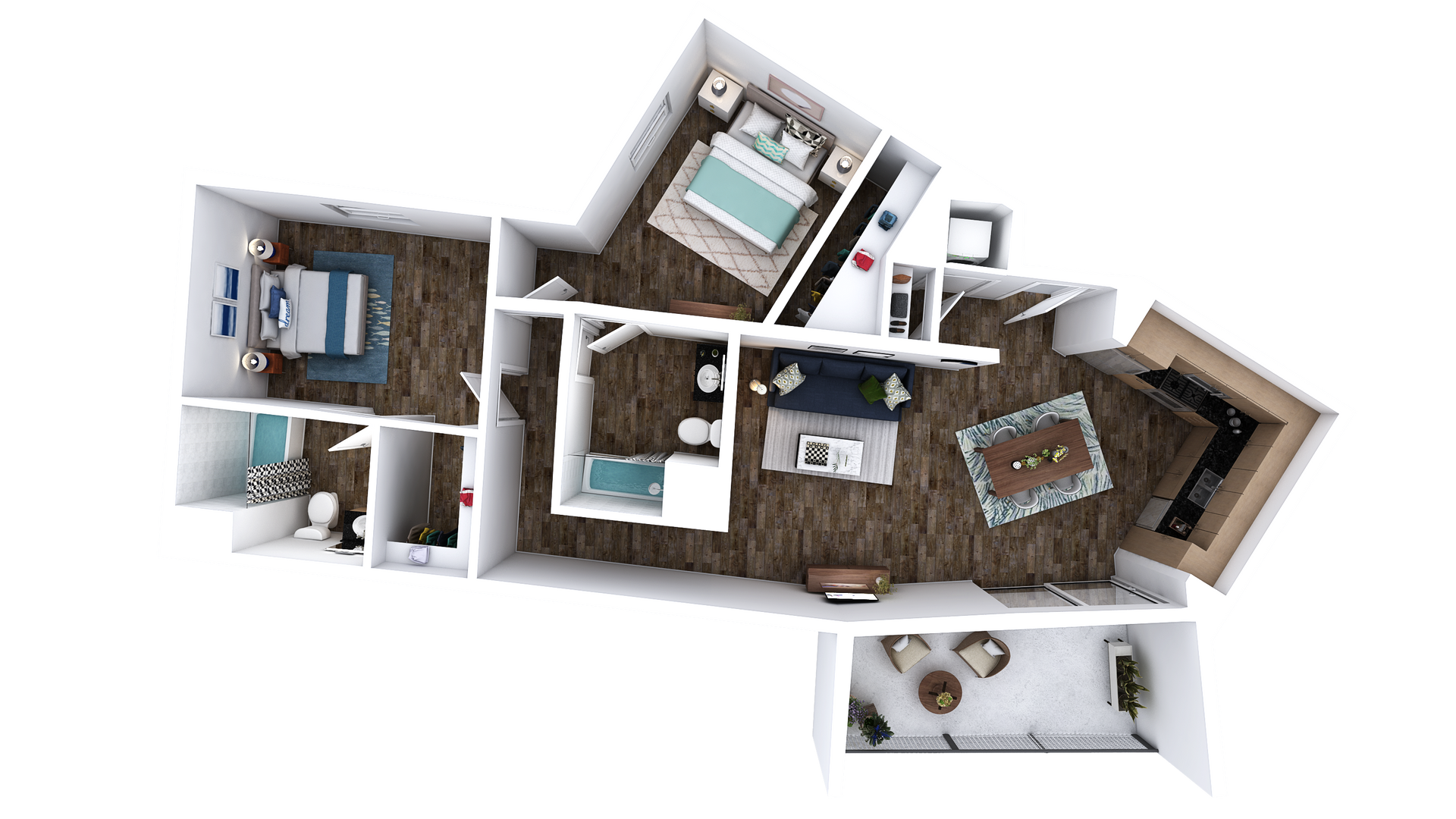 Floor Plan L-W: 2 Bed · 2 Bath