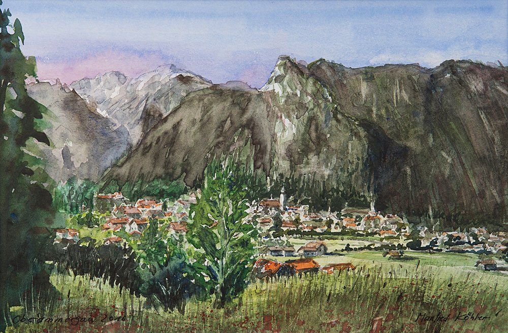 Oberammergau Aquarell © Manfred Köhler