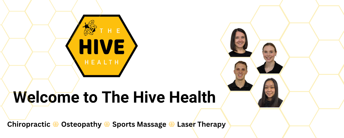 The team at The Hive Health; Arwel Roberts, Polly Lewis, Megan Jeal. The Hive Health offers Chiropractic, Osteopathy, Sports Massage and Laser Therapy. 
