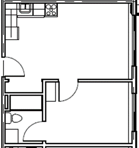 1 Bedroom Floor Plan 3