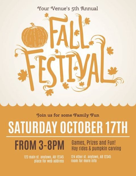 Fall Festival invitation flyer — Commercial Printing Contractors in Mulberry,