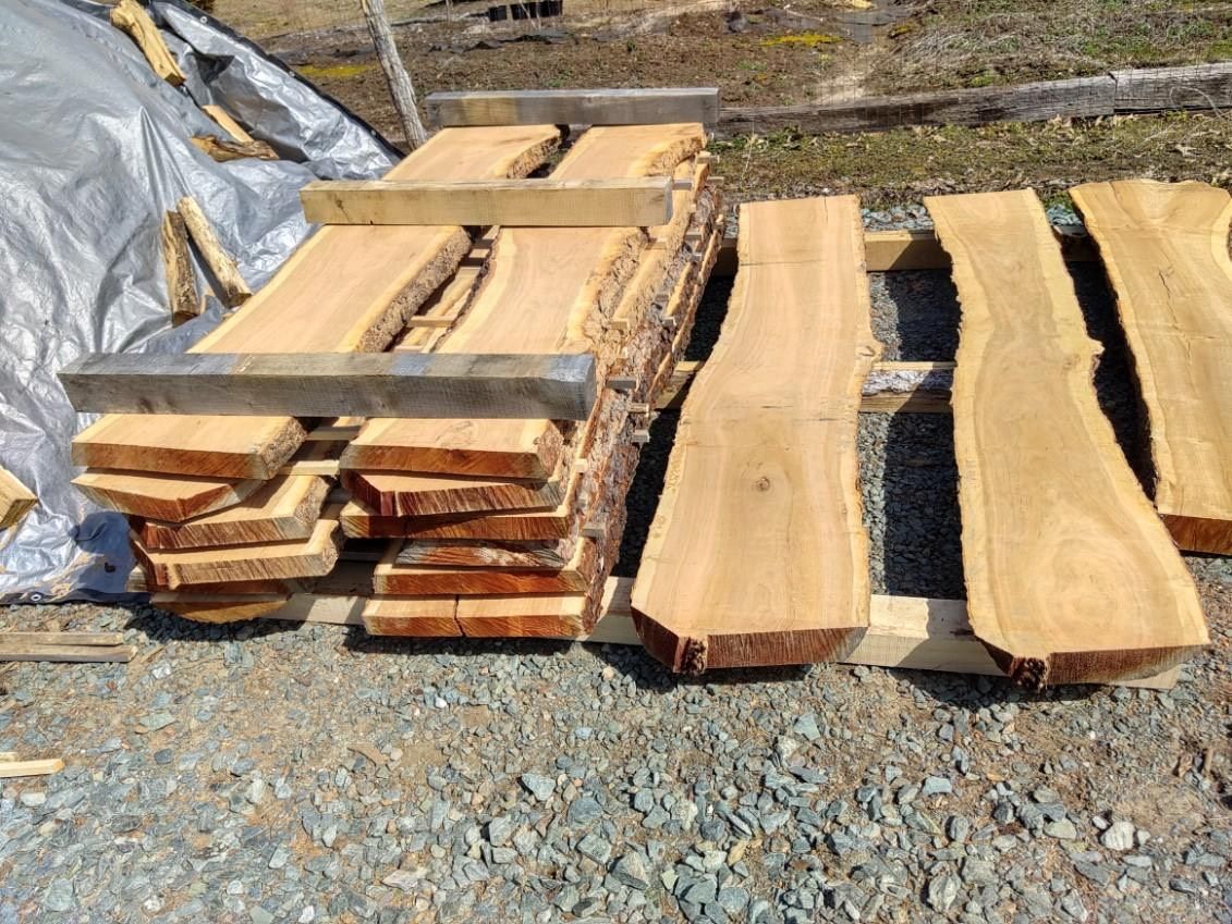 rough cut wood slabs