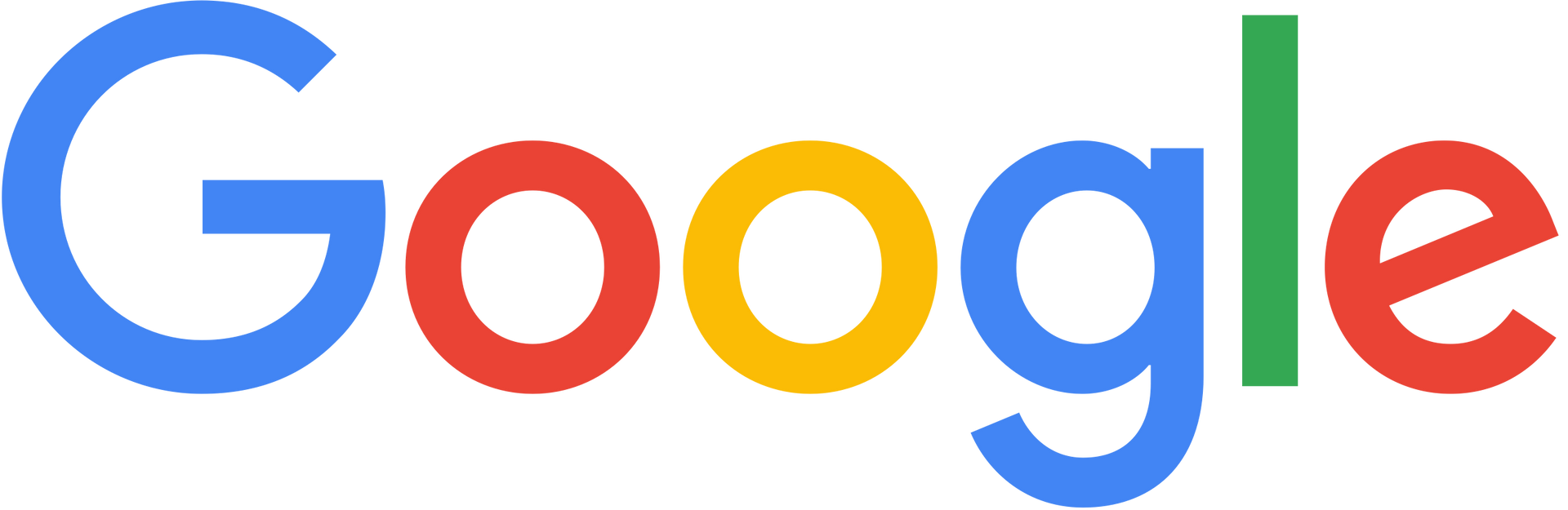 Google logo with blue, red, yellow, and green letters on a white background.