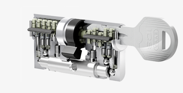 sezione di una serratura di sicurezza