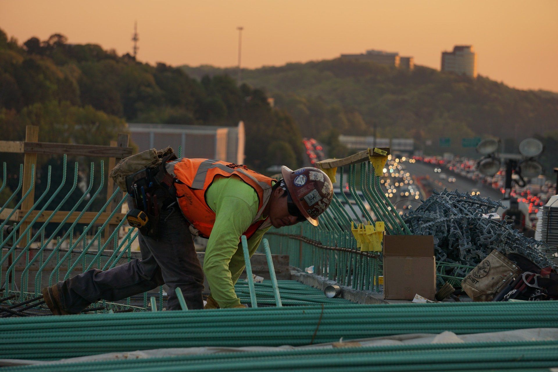Roofing contractor from Launceston Roofing Services working on a roof repair job