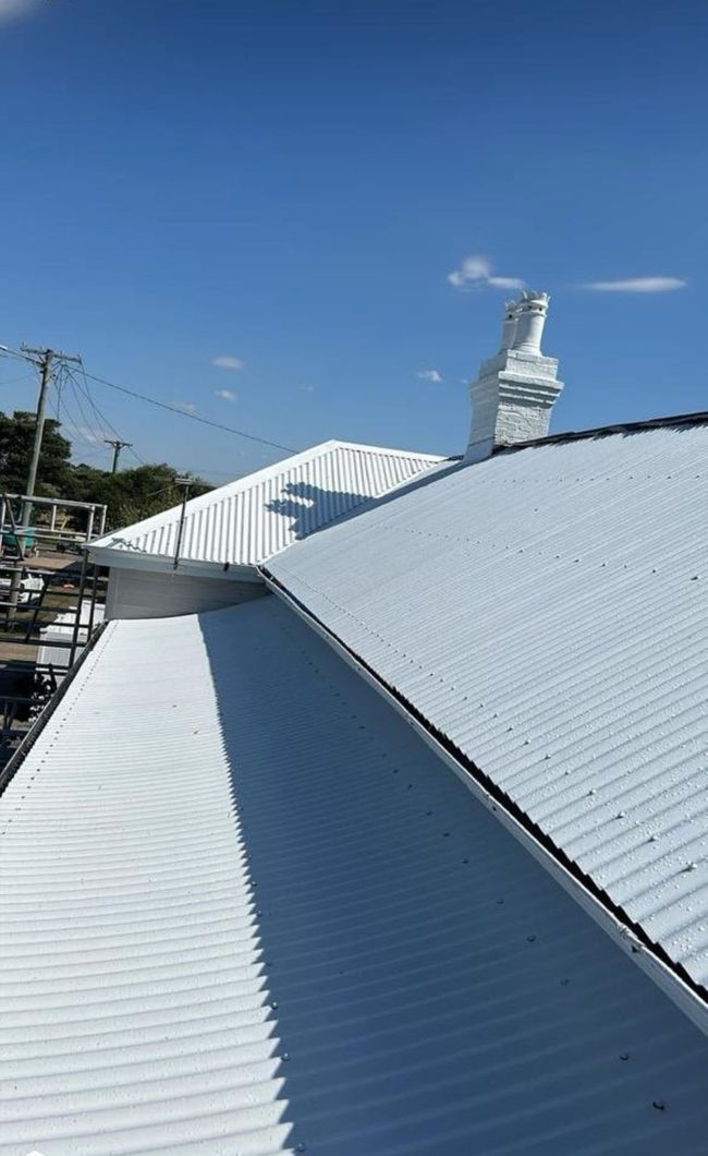 Image of new roof that has been painted grey